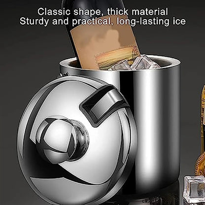 Double Walled Metal Ice Buckets with Tong