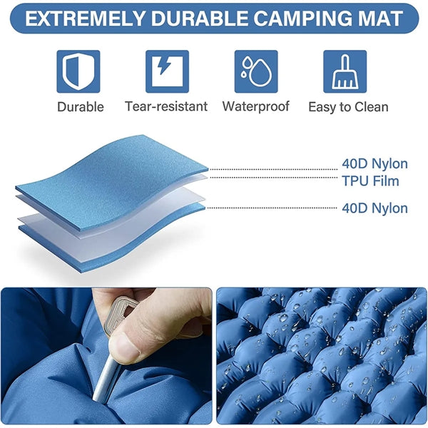 Double Sleeping Pad for Camping Self Inflating