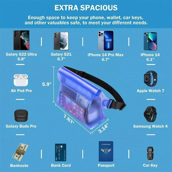 Waterproof Phone Pouch with Waist Pack Strap