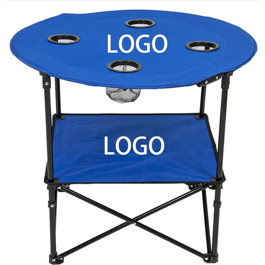 Round Lightweight Fabric Portable Folding Beach Table