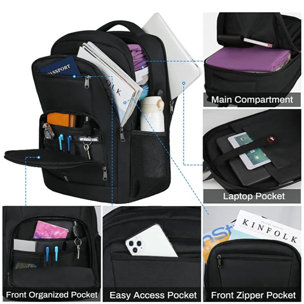 Waterproof Laptop Backpack 17 Inch Large Travel Bag