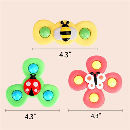Suction cup rotary toy 3PCS
