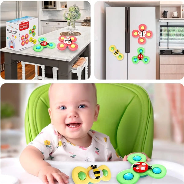 Suction cup rotary toy 3PCS