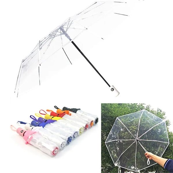 Automatic Folding Transparent Clear Umbrella