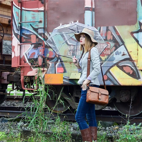 Automatic Folding Transparent Clear Umbrella