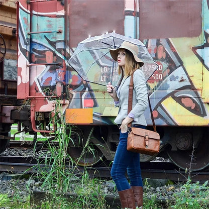 Automatic Folding Transparent Clear Umbrella