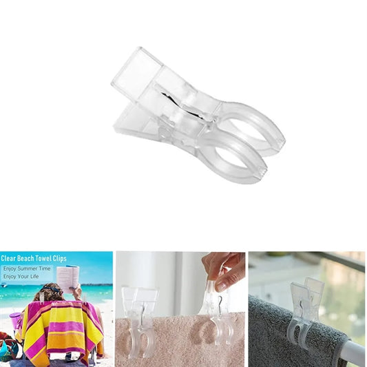 Clear White Beach Towel Clips
