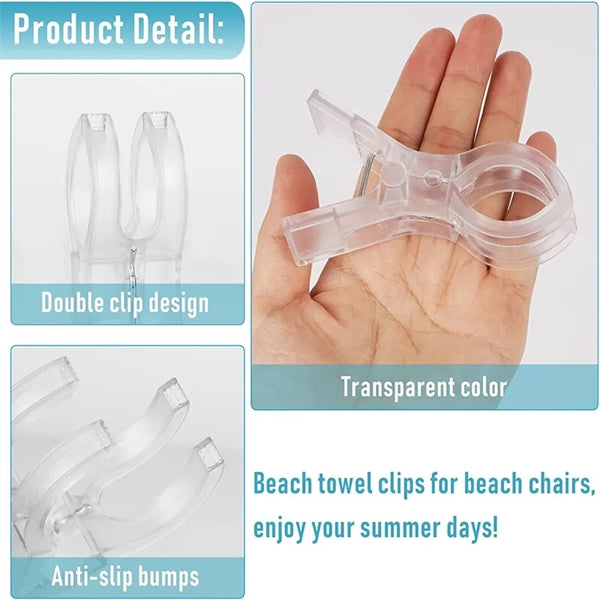 Clear White Beach Towel Clips