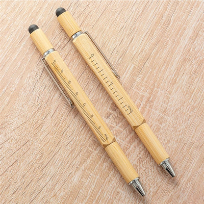 Bamboo Multi Tool Pen 6-In-1 Stylus