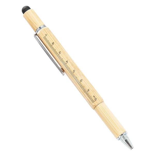 Bamboo Multi Tool Pen 6-In-1 Stylus