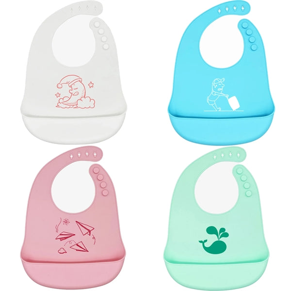 Adjustable Silicone Babies & Toddlers Feeding Bib