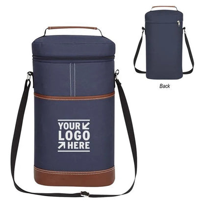 Insulated 2 Bottle Wine Cooler Carrier Tote Bag