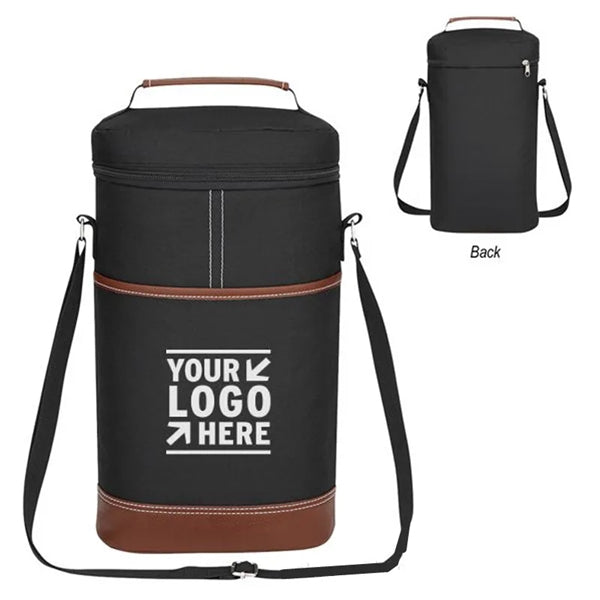 Insulated 2 Bottle Wine Cooler Carrier Tote Bag