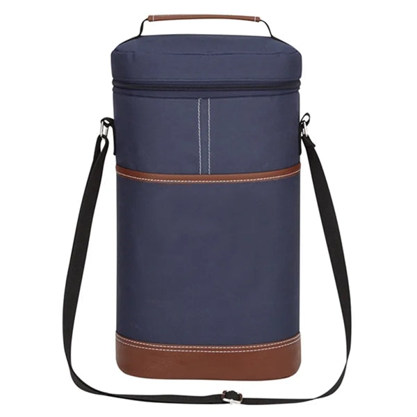 Insulated 2 Bottle Wine Cooler Carrier Tote Bag
