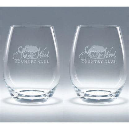 Set of two 15.25 oz Elite White Wine Stemless Glasses