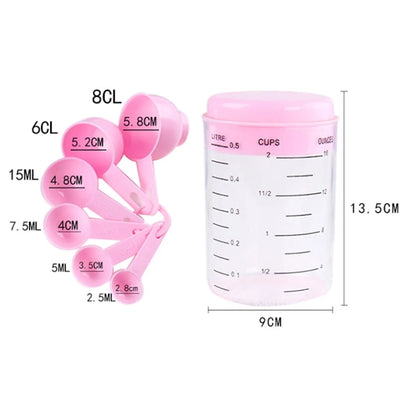 Kitchen Baking Plastic Measuring Set One Cup Six Spoons