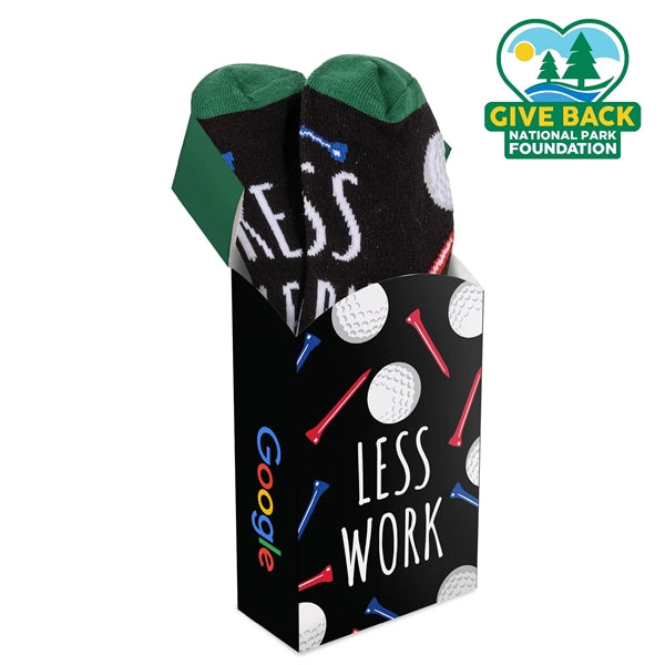 ACE Golf Themed Socks in Flip Top Box