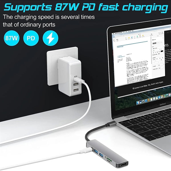 USB C Hub 6 in 1 Dongle