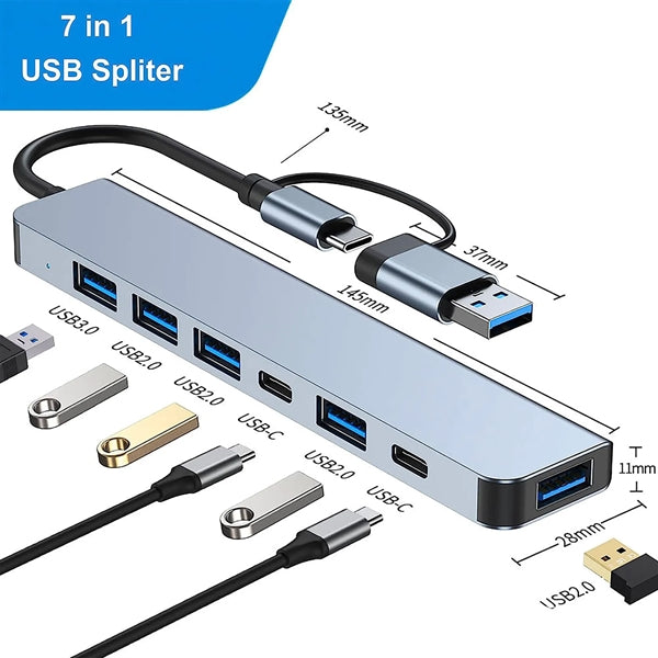 7 in 1 USB C HUB Spliter