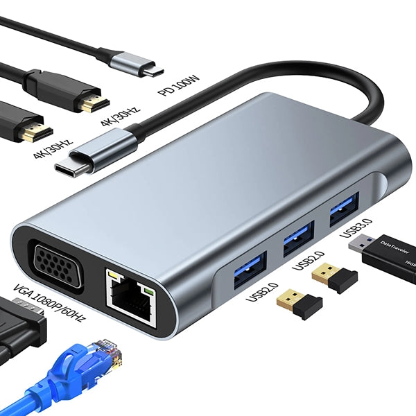 8 in 1 USB C HUB Docking Station