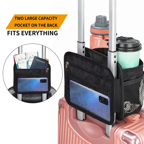 Large Multi-Pocket Luggage Cup Holder