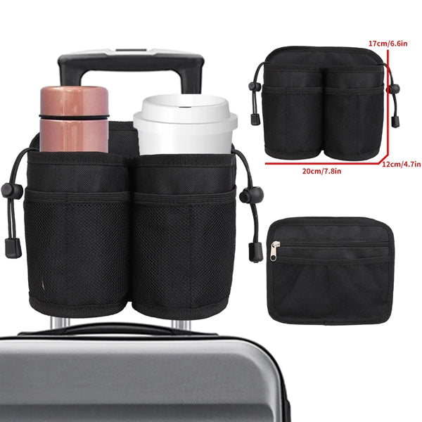 Large Multi-Pocket Luggage Cup Holder