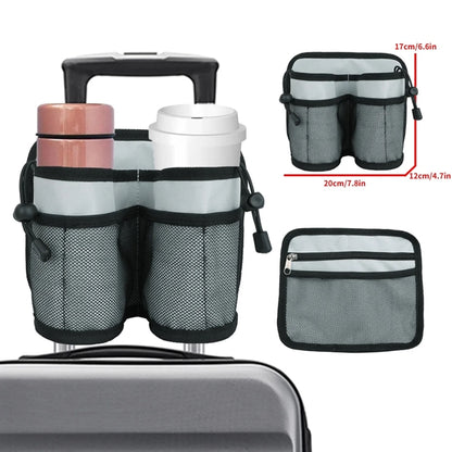 Large Multi-Pocket Luggage Cup Holder
