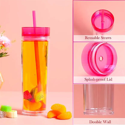 16Oz Double Wall Clear Plastic Tumblers