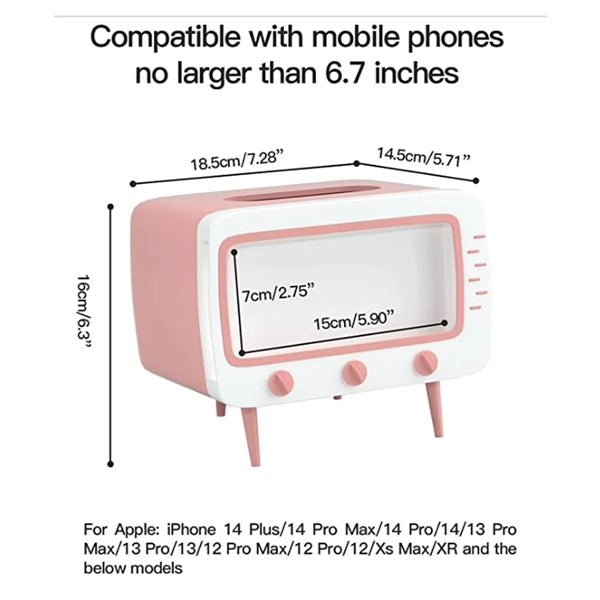 Tv Shaped Tissue Box With Phone Holder