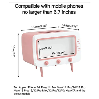 Tv Shaped Tissue Box With Phone Holder