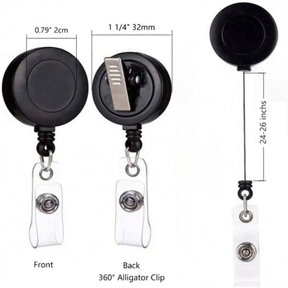 Retractable ID Round Holder Badge Reels with Alligator Clip