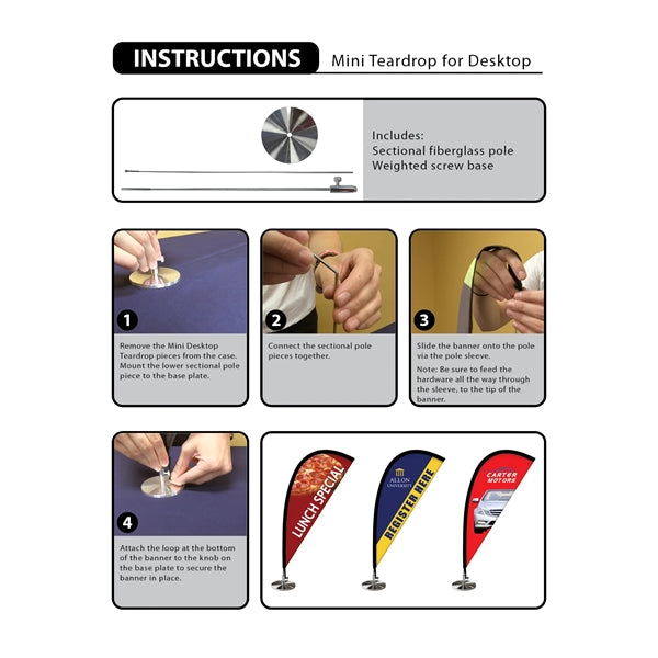Double Sided Mini Desktop Teardrop Banner