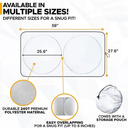 Car Windshield Sun Shade with Storage Pouch