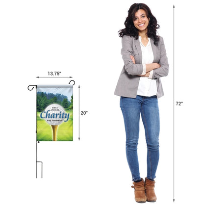 14" x 20" Custom Single Reverse Garden Banner with Hardware