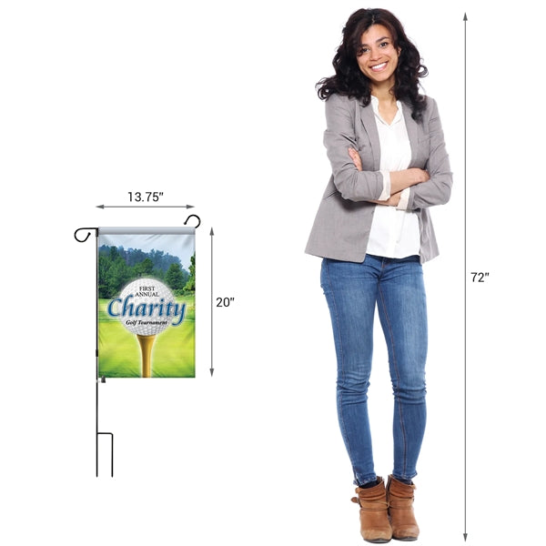 14" x 20" Custom Double Sided Garden Banner with Hardware