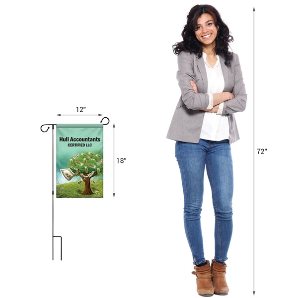 12" x 18" Custom Single Reverse Garden Banner - HQ
