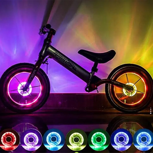 LED Bike Wheel Light 7 Color USB Rechargeable Hub Safety