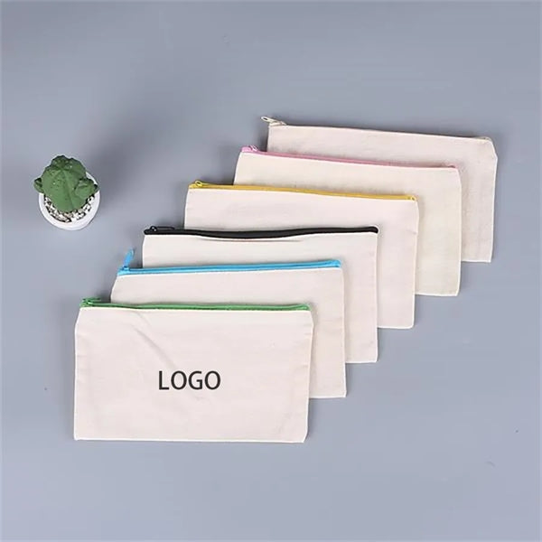 Portable Canvas Zippered Pencil Case