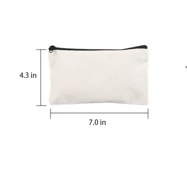 Portable Canvas Zippered Pencil Case