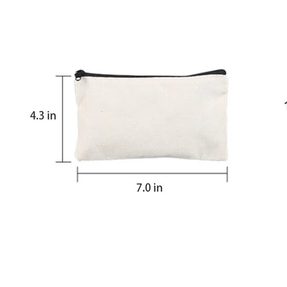 Portable Canvas Zippered Pencil Case