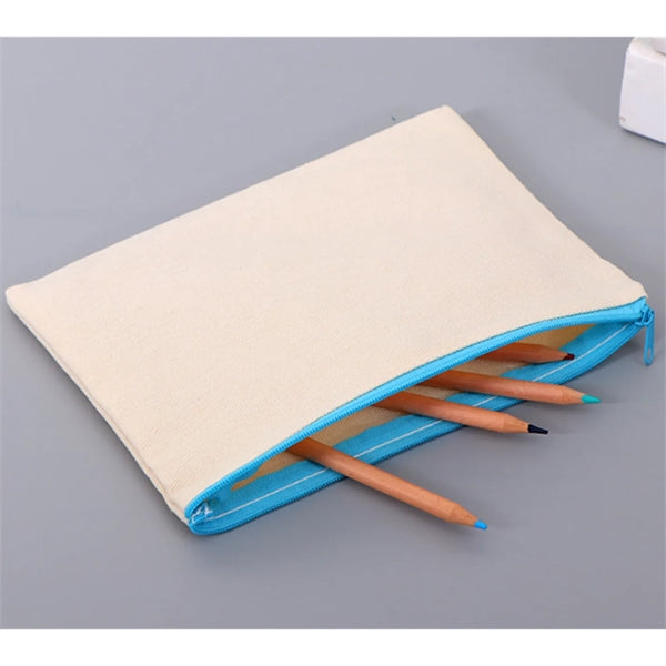 Portable Canvas Zippered Pencil Case