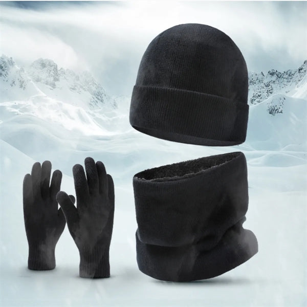 Touch Screen Gloves Knitted Hat Scarf Set