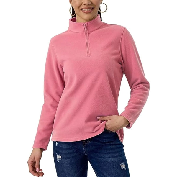 Women's rPET Quarter Zip Fleece Pullover Wrinkle Resistance