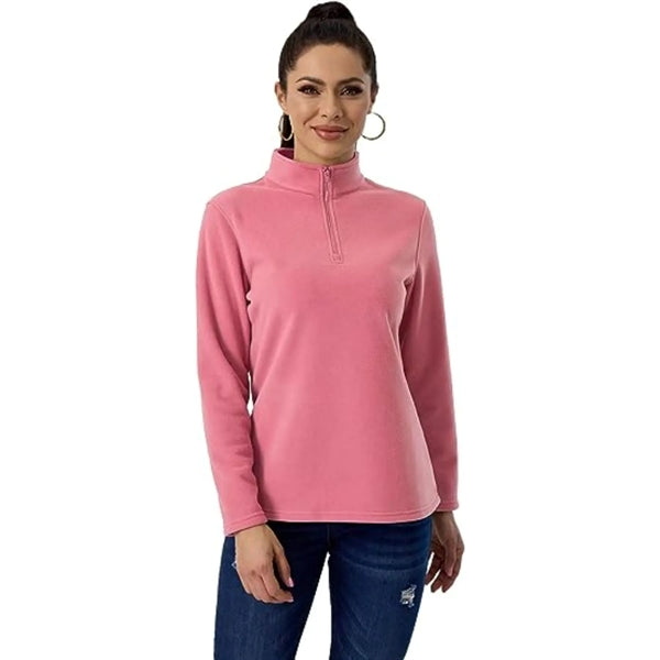 Women's rPET Quarter Zip Fleece Pullover Wrinkle Resistance