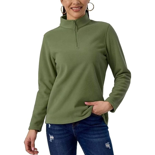 Women's rPET Quarter Zip Fleece Pullover Wrinkle Resistance
