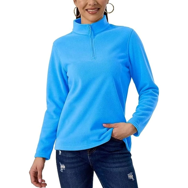 Women's rPET Quarter Zip Fleece Pullover Wrinkle Resistance