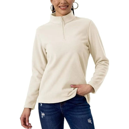 Women's rPET Quarter Zip Fleece Pullover Wrinkle Resistance