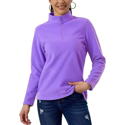 Women's rPET Quarter Zip Fleece Pullover Wrinkle Resistance