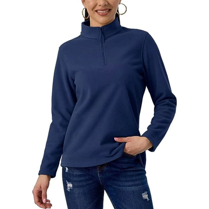 Women's rPET Quarter Zip Fleece Pullover Wrinkle Resistance