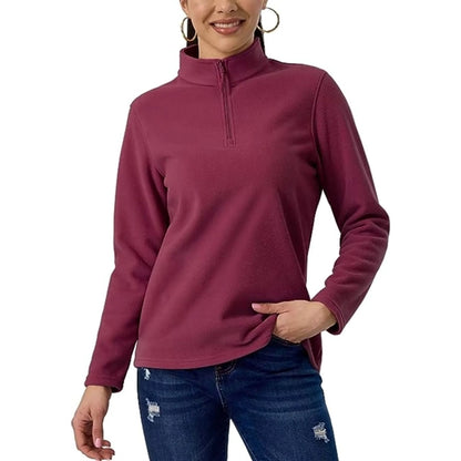 Women's rPET Quarter Zip Fleece Pullover Wrinkle Resistance
